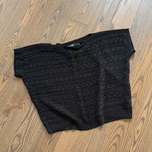 Ralph Lauren Black Cable Knit Sweater Top